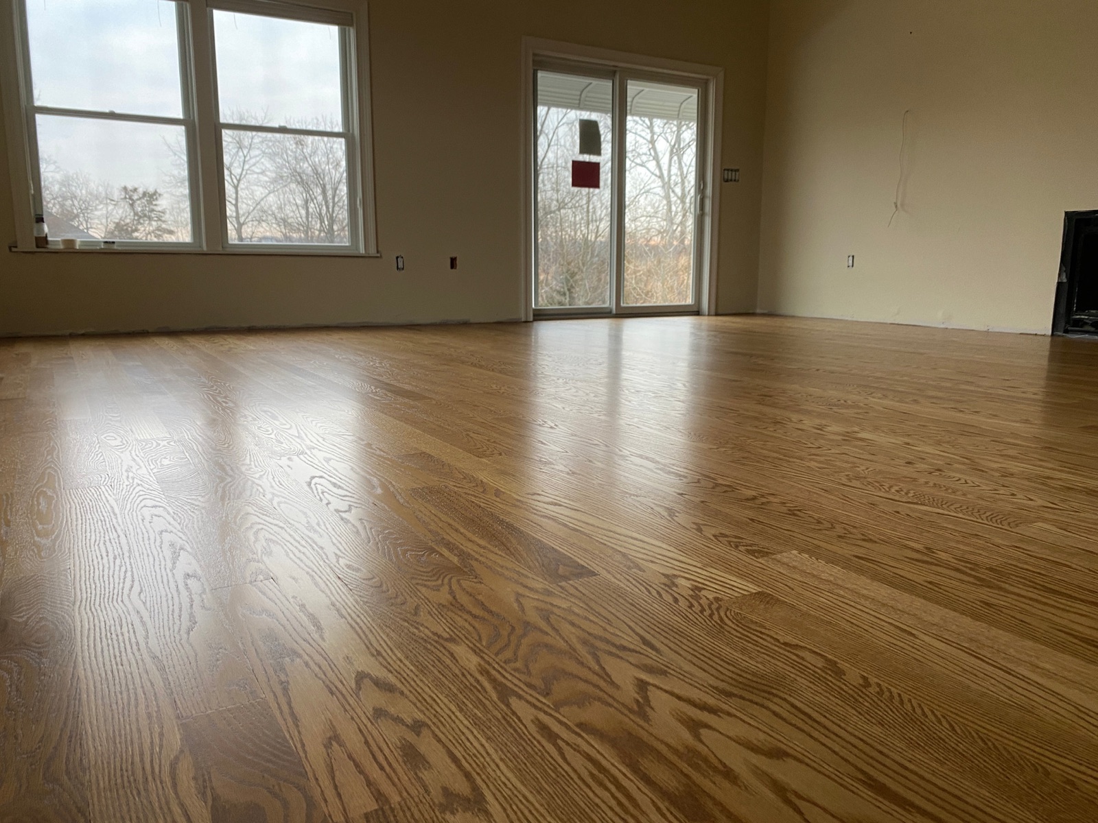 Refinished red oak with satin polyurethane
